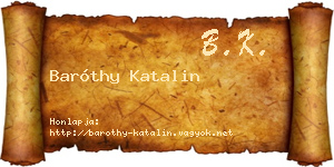 Baróthy Katalin névjegykártya