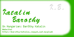 katalin barothy business card