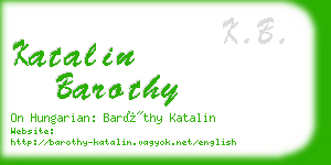 katalin barothy business card